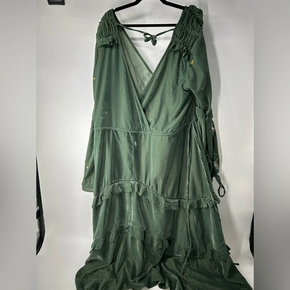 ASOS Curve Deep Green Floral Maxi Dress - Picture 4 of 7